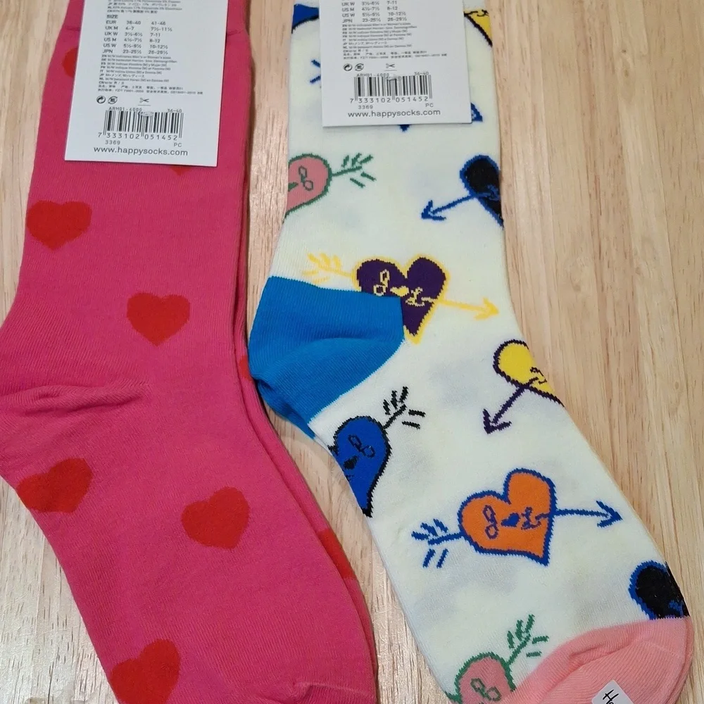 Happy Socks Bundle- Multicolor Heart & Pink Socks